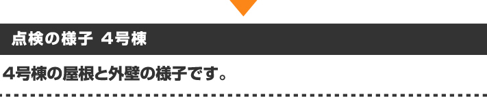 マンション四号棟の屋根と外壁の様子